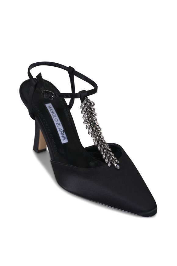 Manolo Blahnik - Listony Black Suede Low-Heel Pump, 30mm