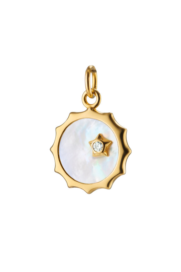 Monica Rich Kosann - 18K Yellow Gold Sun & Star Mother Of Pearl Pendant