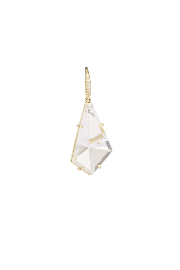 Lauren K 18k Yellow Gold Diamond & Quartz Earring - view 2