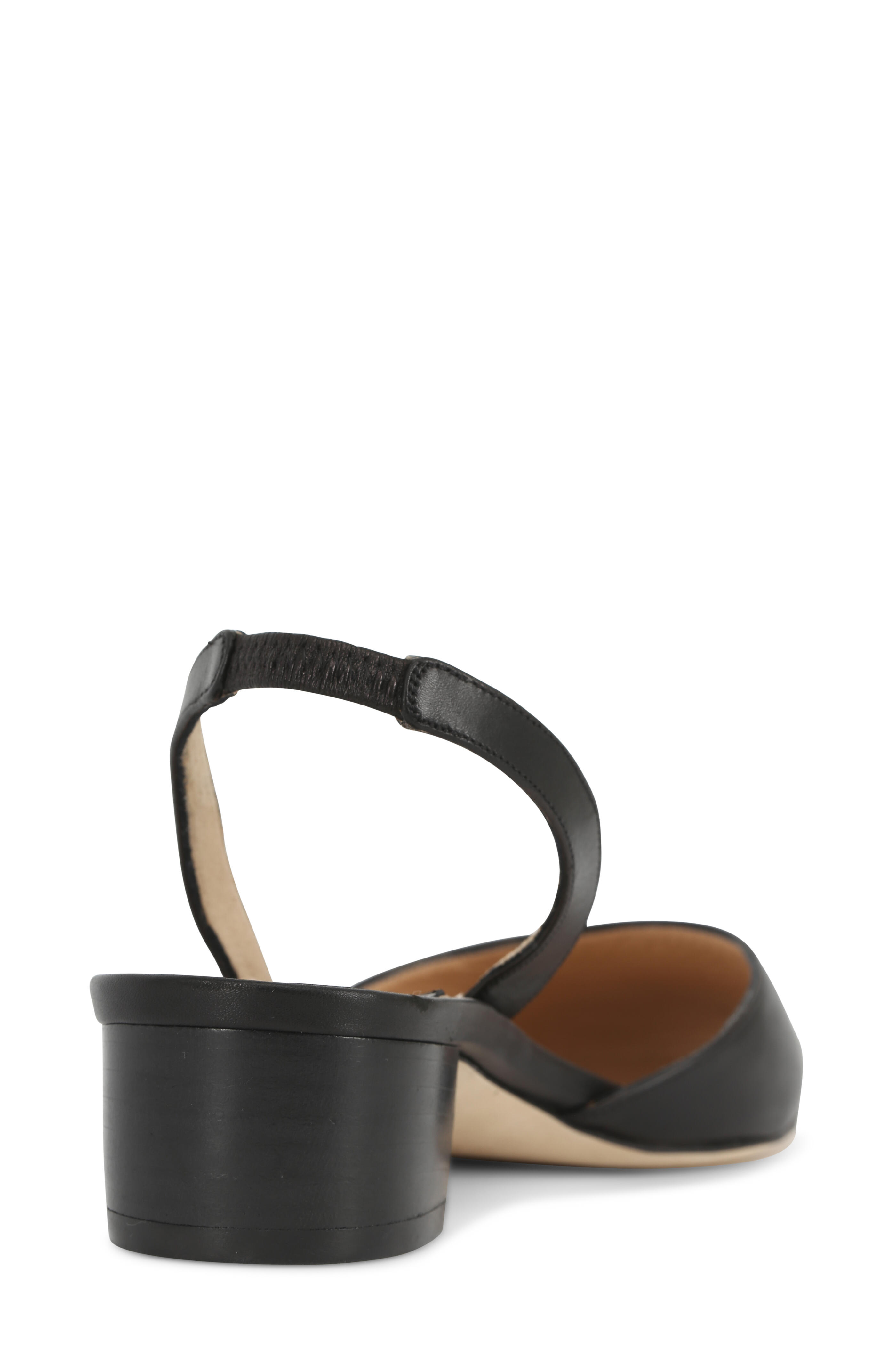 Manolo Blahnik - Aspro Black Calf Leather Pointed Slingback, 30mm