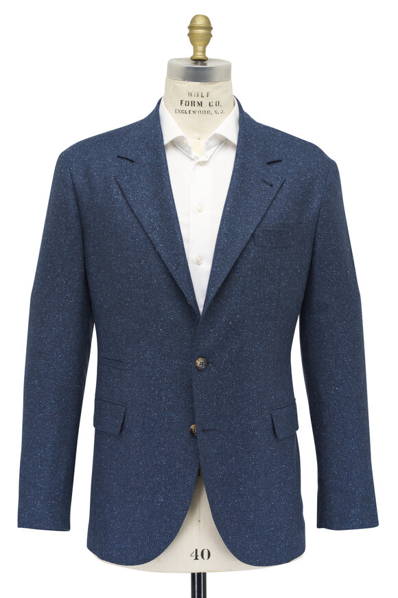 Brunello Cucinelli - Donegal Leisure Blue Wool Blended Suit