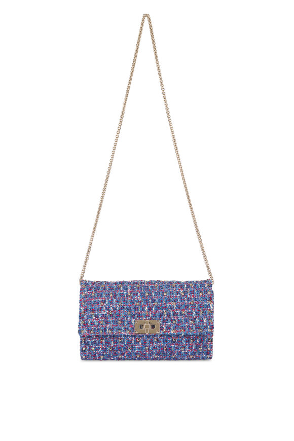 Valentino Garavani Sapphire Tweed Rockstud Crossbody Bag - view 1