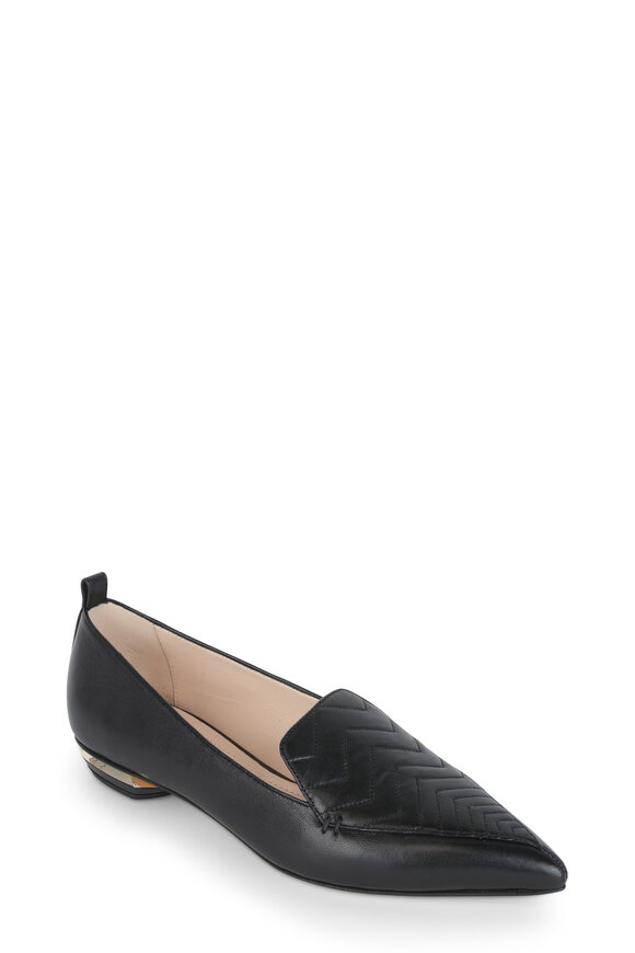 Nicholas Kirkwood - Beya Black Quilted Leather Flat