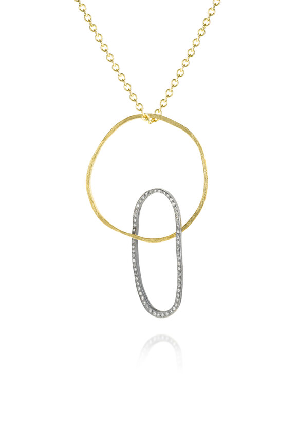 Todd Reed - 18K Yellow Gold & Silver Double Circle Pendant