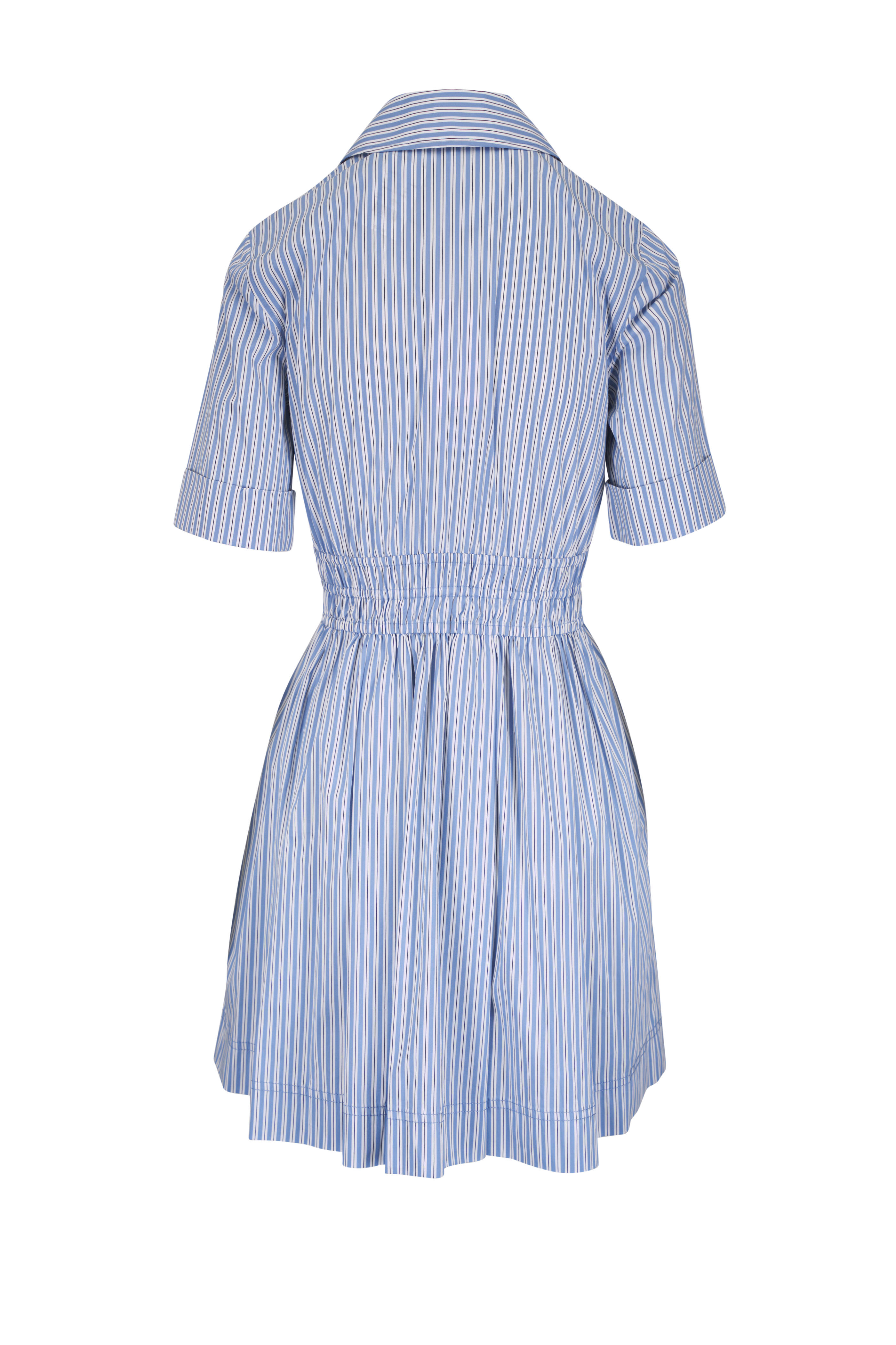 Veronica Beard - Susan Blue & White Striped Mini Dress