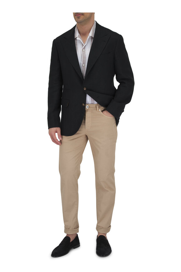 Brunello Cucinelli - Black Linen, Wool & Silk Blazer 