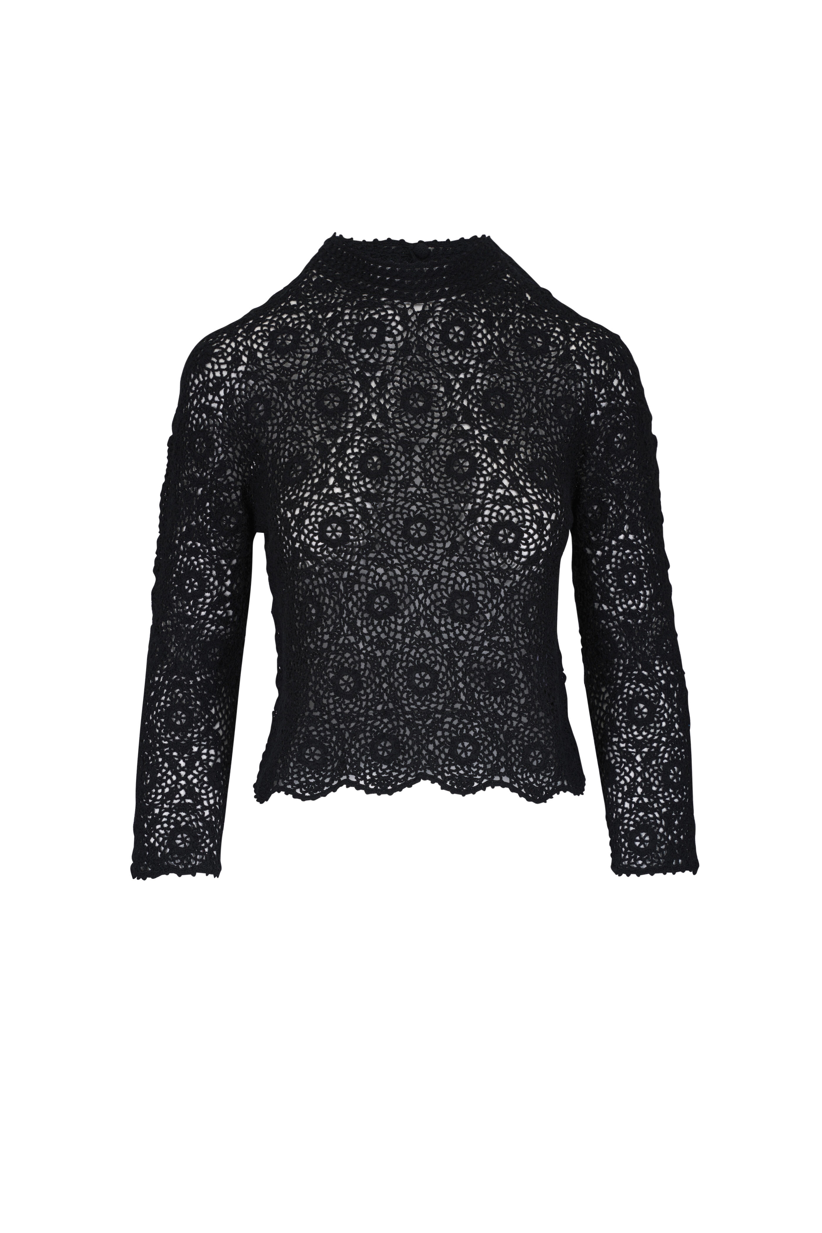 Nili Lotan - Gibson Black Crochet Sweater | Mitchell Stores