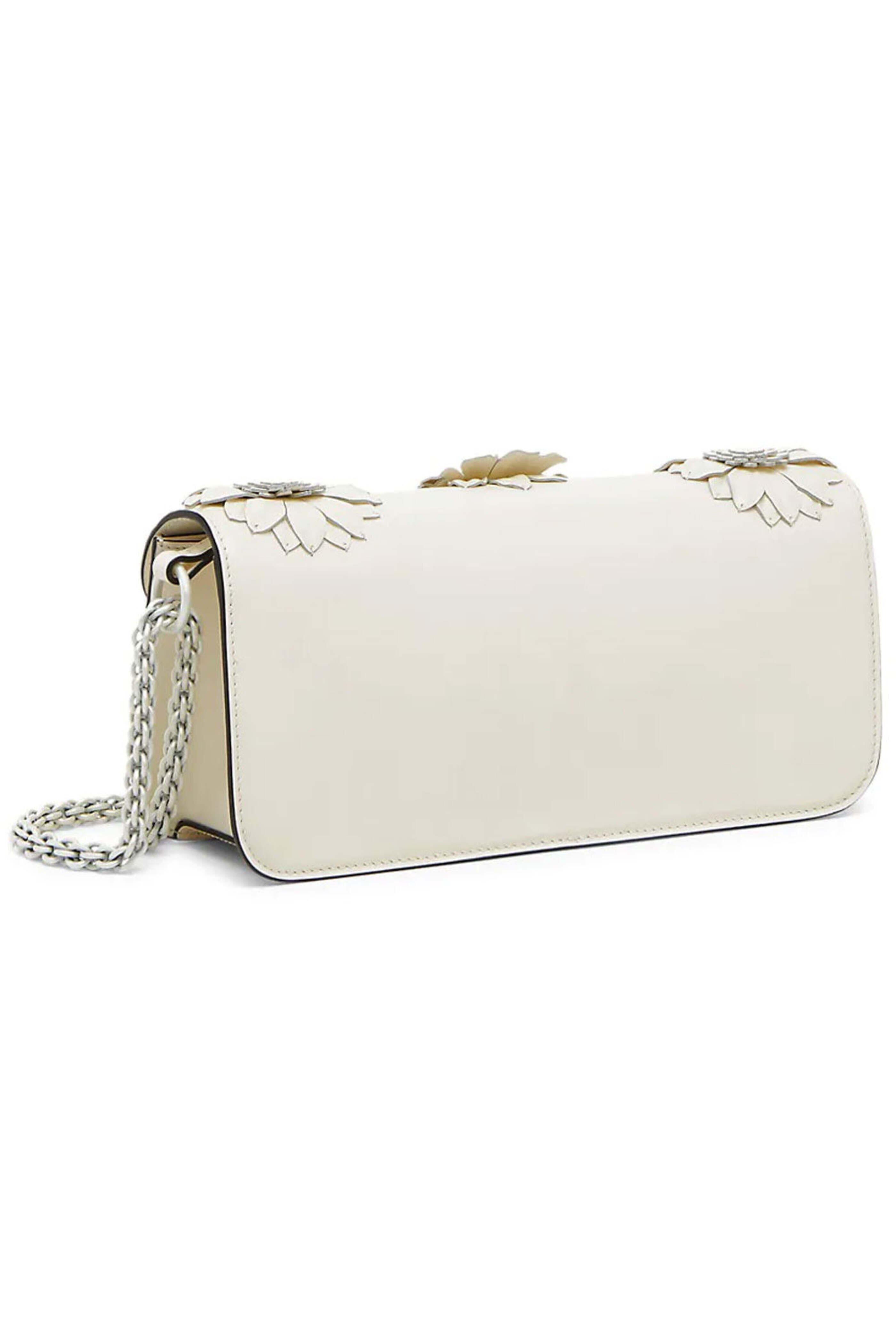 Valentino Garavani - Loco Flower Applique Shoulder Bag in Ivory