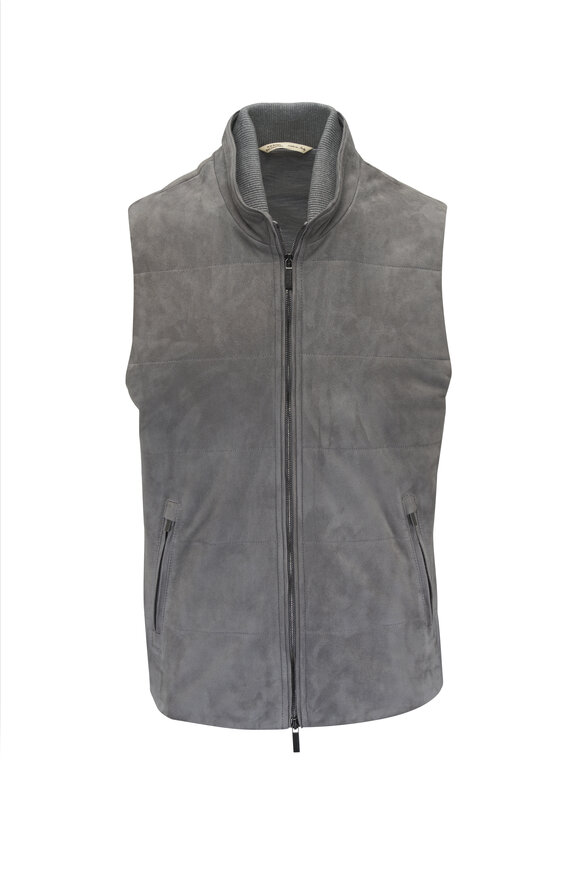 Maurizio Baldassari Gray Suede Vest