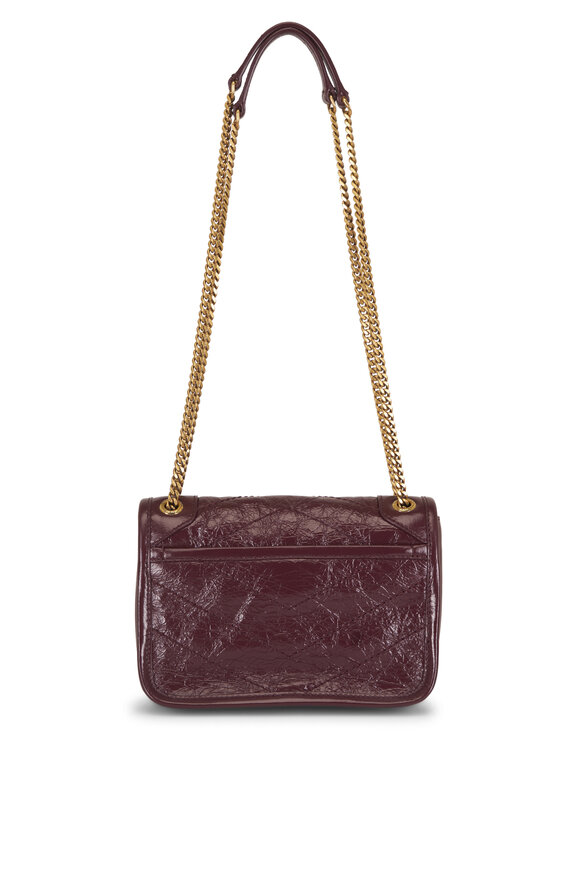 Saint Laurent Mini Niki Rouge Cabernet Vintage Leather Chain Bag - view 3