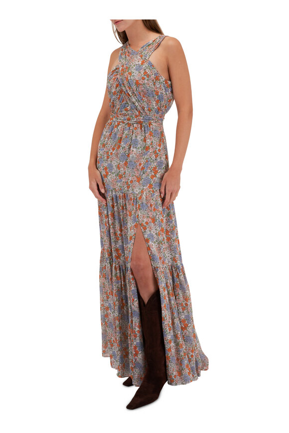 Veronica Beard - Florencia Off White Multi Floral Silk Maxi Dress 