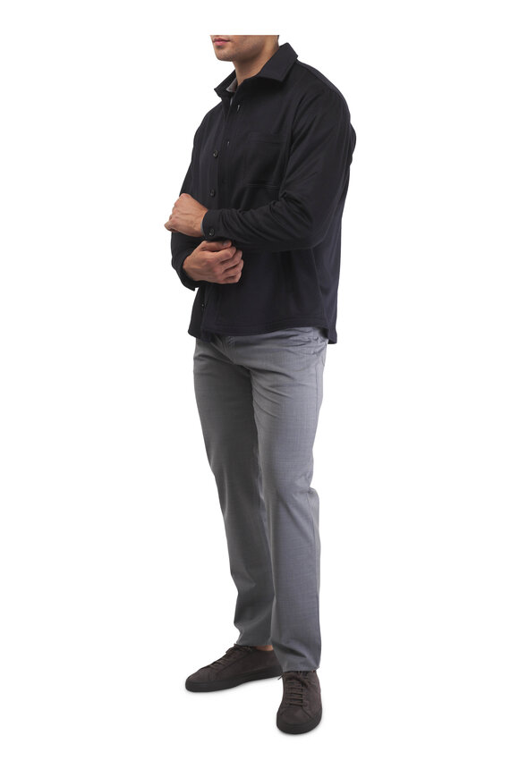 Maurizio Baldassari Navy Cashmere Overshirt - view 2