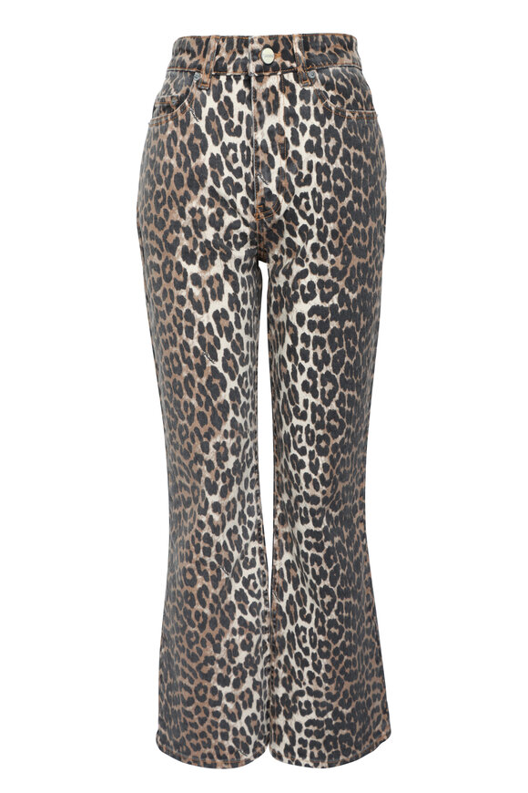 Ganni Izey Animal Print Denim Jean