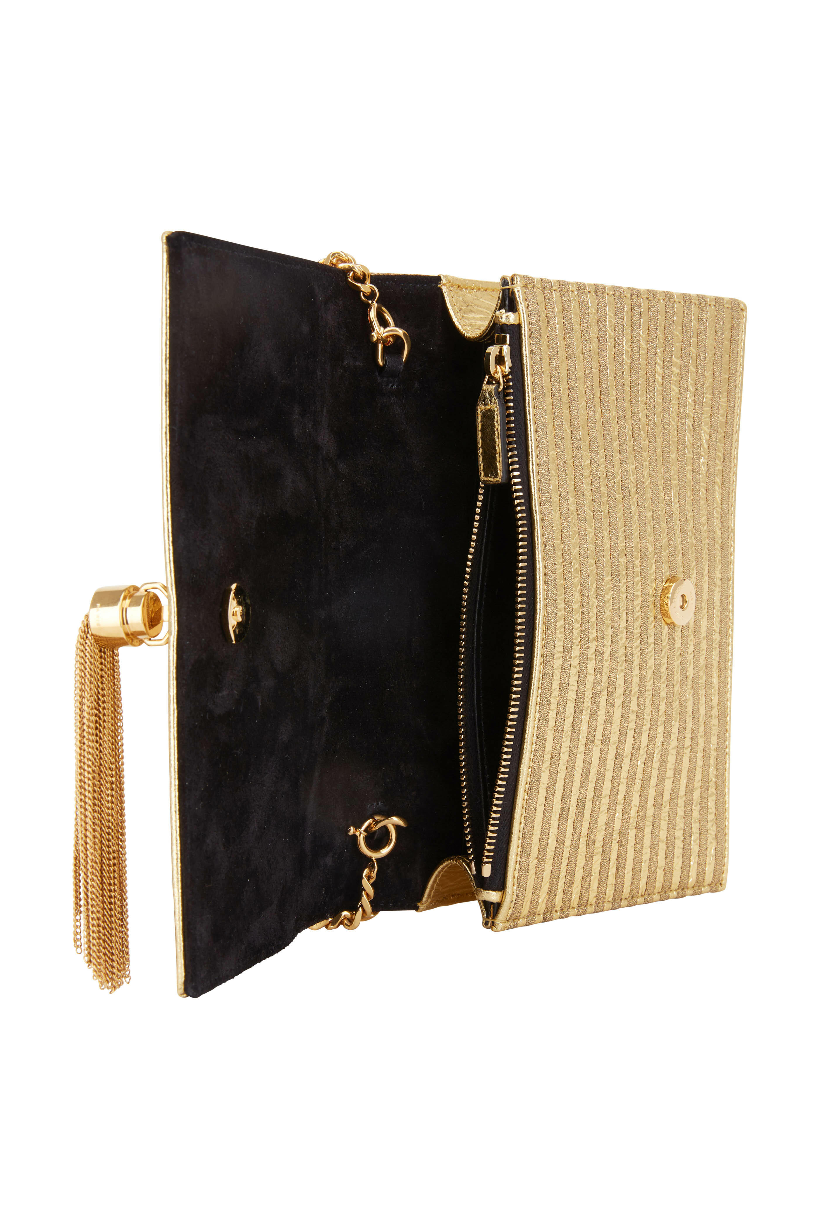 Saint Laurent - Kate Monogram Gold Textured Leather Crossbody