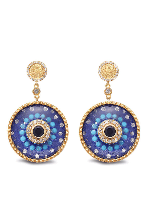 Coomi Round Evil Eye Earrings - view 1