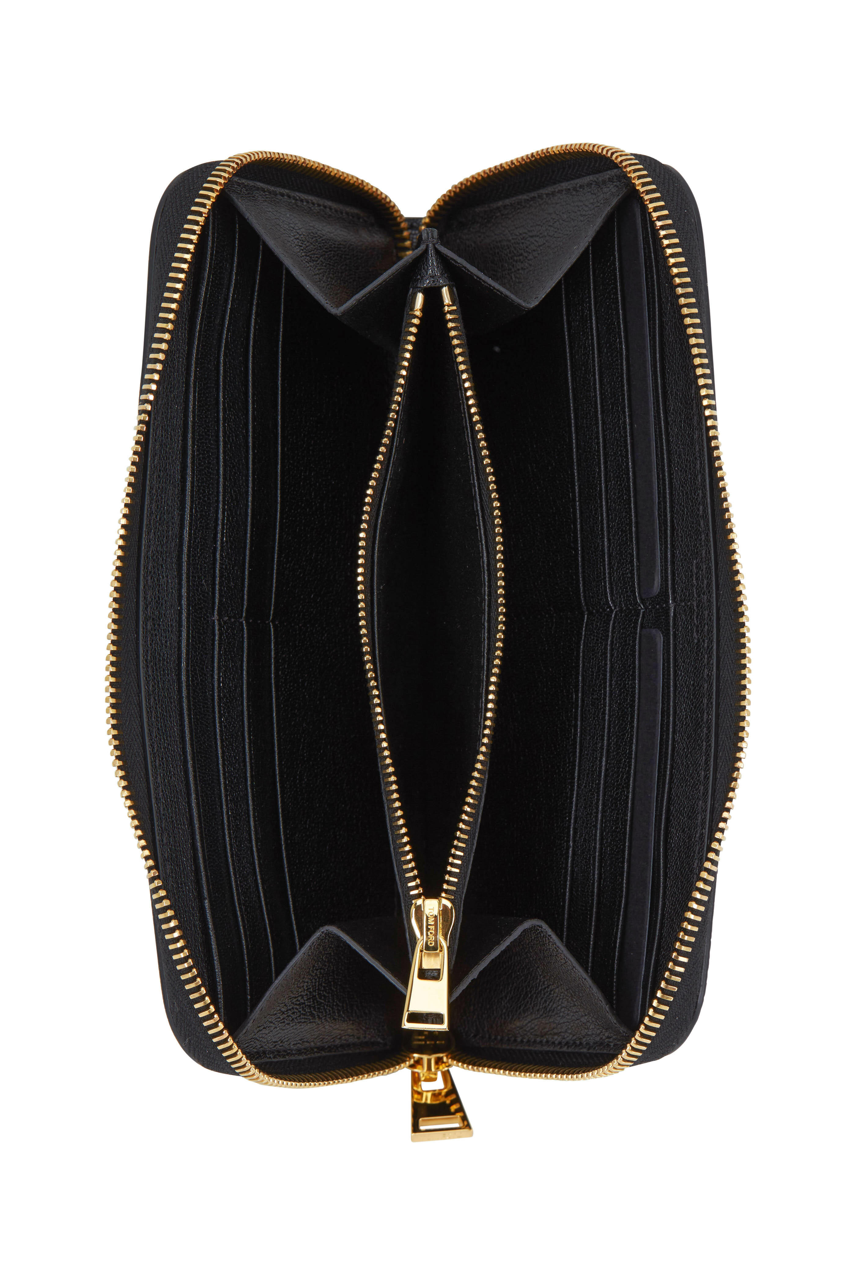 Tom Ford - Black Grained Leather Zip-Around Wallet