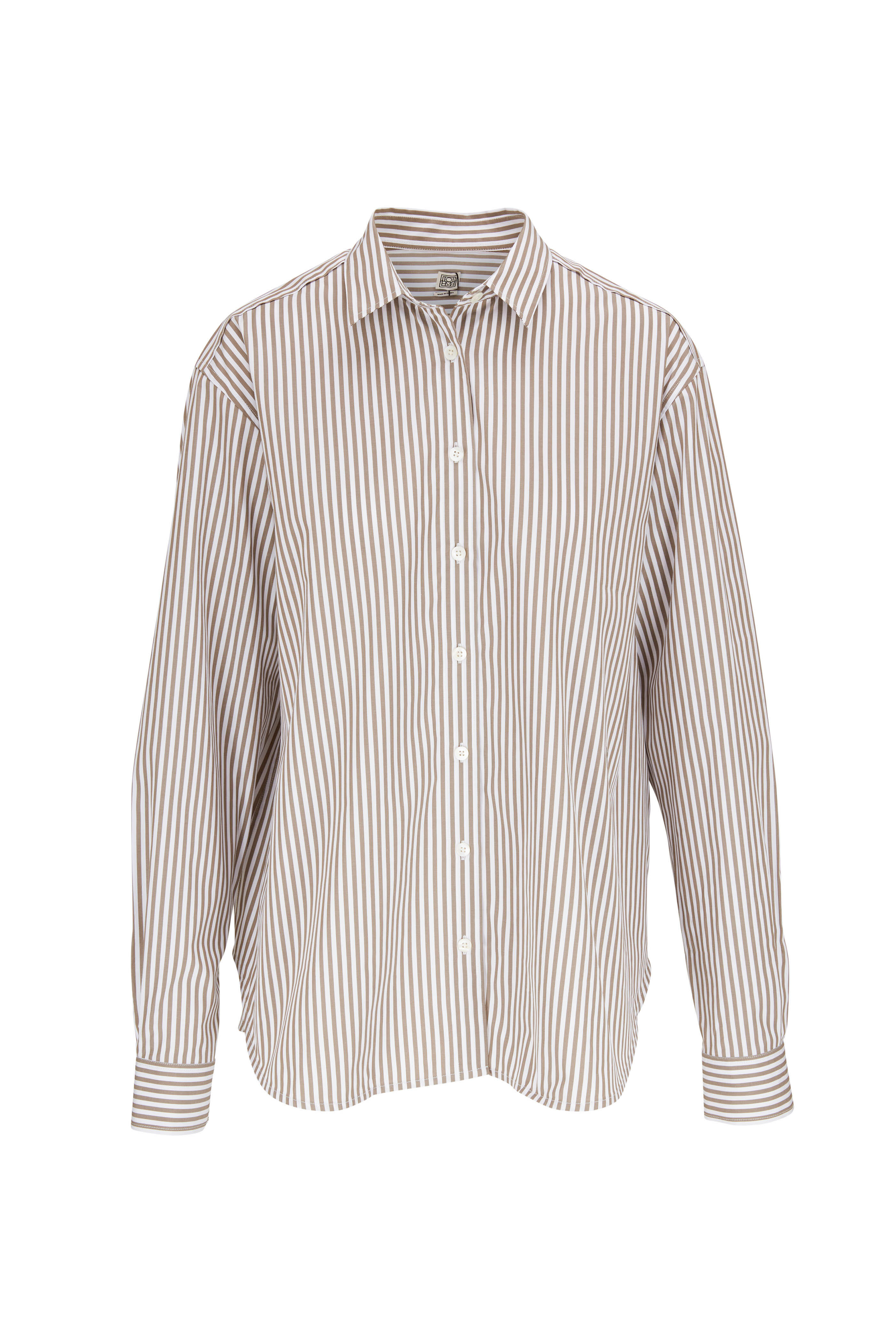 Totême - Dark Taupe Signature Cotton Shirt | Mitchell Stores