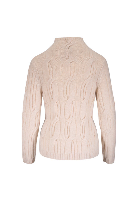 Kinross Luxe Sandstone Cable Knit Sweater - view 3