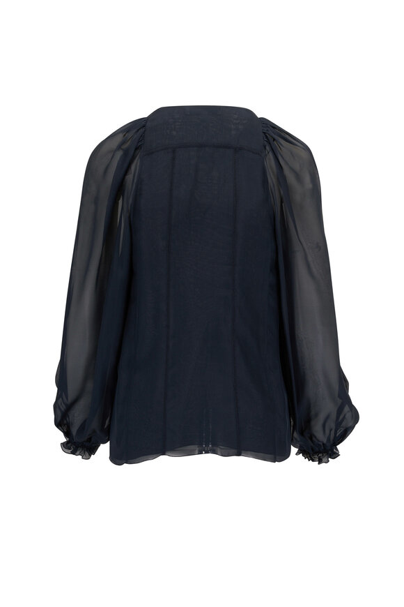 Dorothee Schumacher - Love Of Lightness Navy Sheer Blouse 