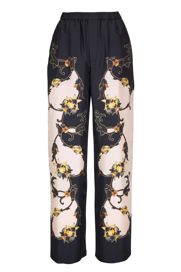 La DoubleJ Jacquard Silk Club Pants - view 1
