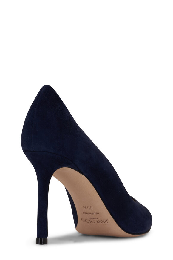 Jimmy Choo - Romy Navy Suede Pump, 85mm