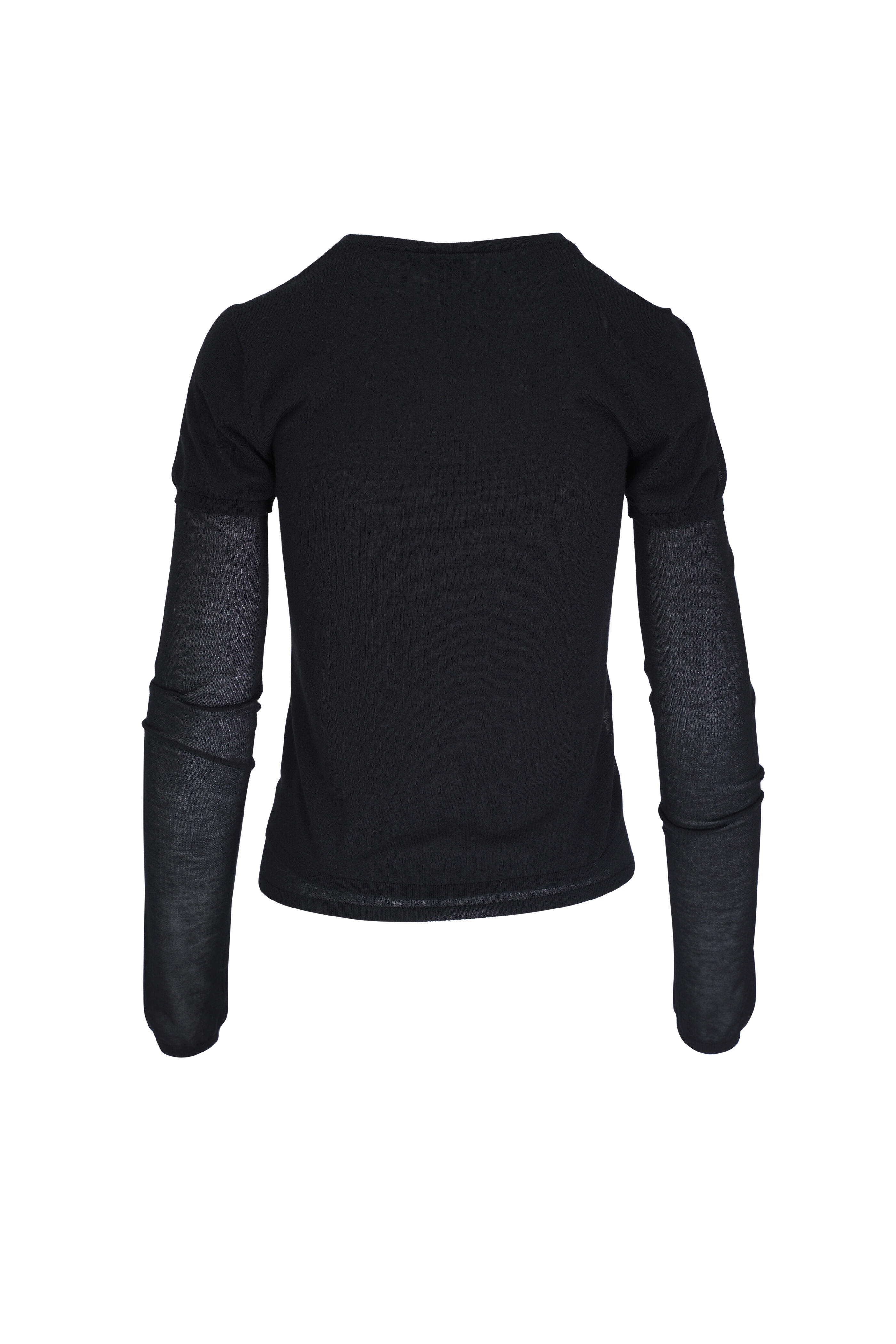 Totême - Black Layered Knit T-Shirt | Mitchell Stores