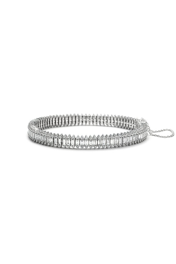Nam Cho 18k White Gold Diamond Baguette Bracelet - view 1