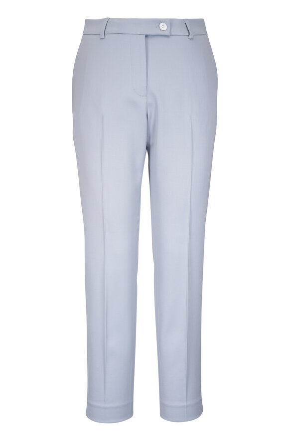 Kiton Light Blue Stretch Wool Pant