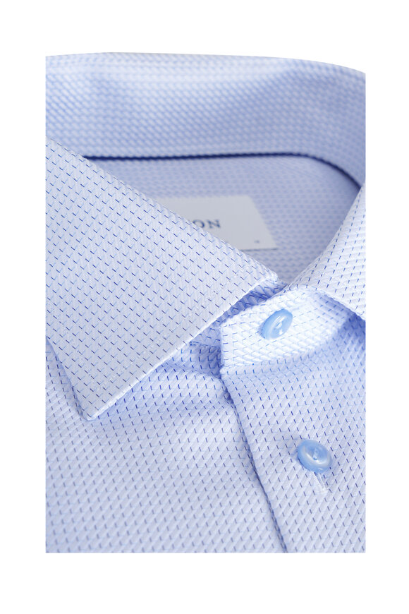 Eton Blue King Micro Check Contemporary Fit Dress Shirt - view 2