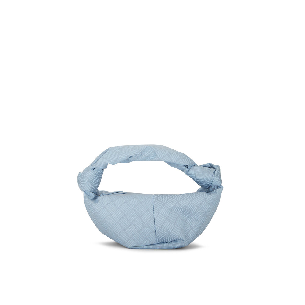 祝開店！大放出セール開催中 Bottega Veneta - Jodie Light Blue Puffy Jacquard Mini Knot Hobo 小物