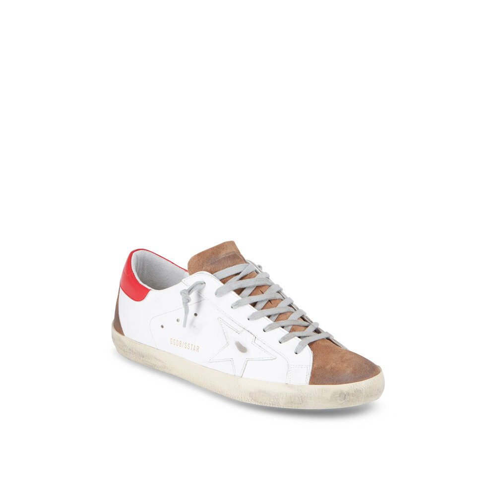 Golden Goose - Men's Superstar White & Red Low-Top Sneaker