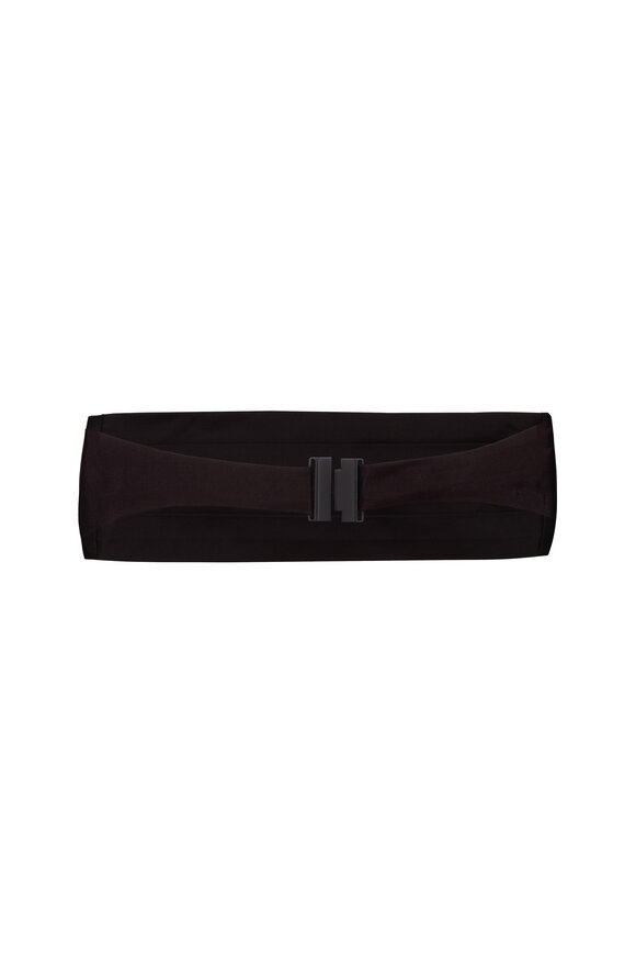 Kiton Black Silk Satin Cummerbund - view 2