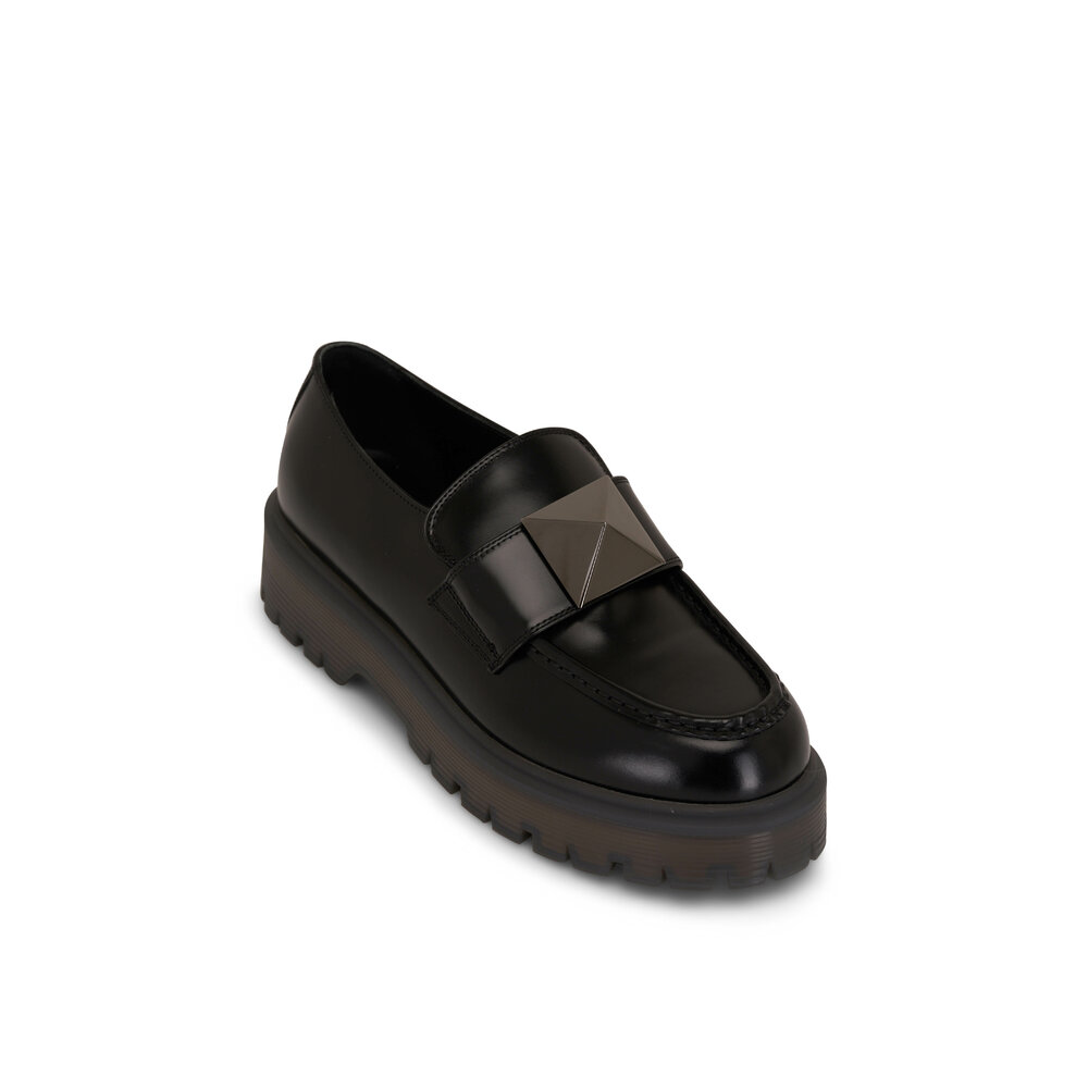 【関税＆送料込み】Valentino Garavani Valentino Garavani 'M Valentino Garavani - One Maxi Stud Black Leather Platform
