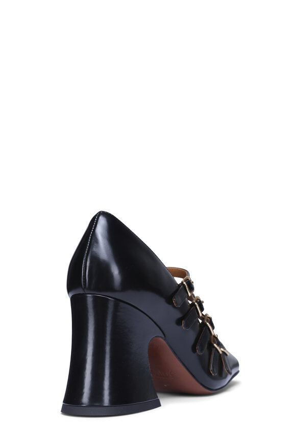 Chloé Janis Black Leather Multi Buckle Pump - view 3