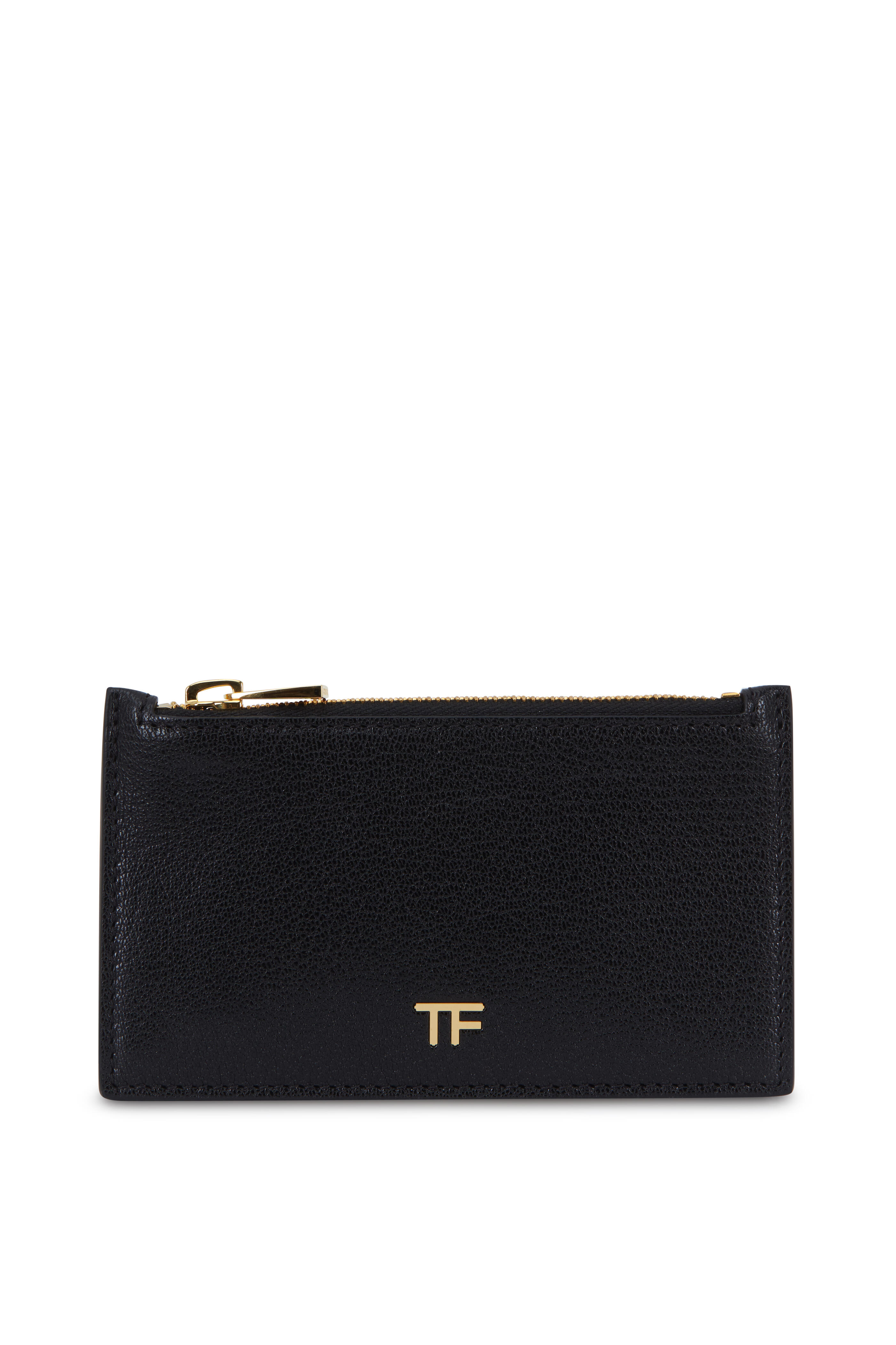 Tom Ford - Black Leather Slim Zip Card Holder | Mitchell Stores