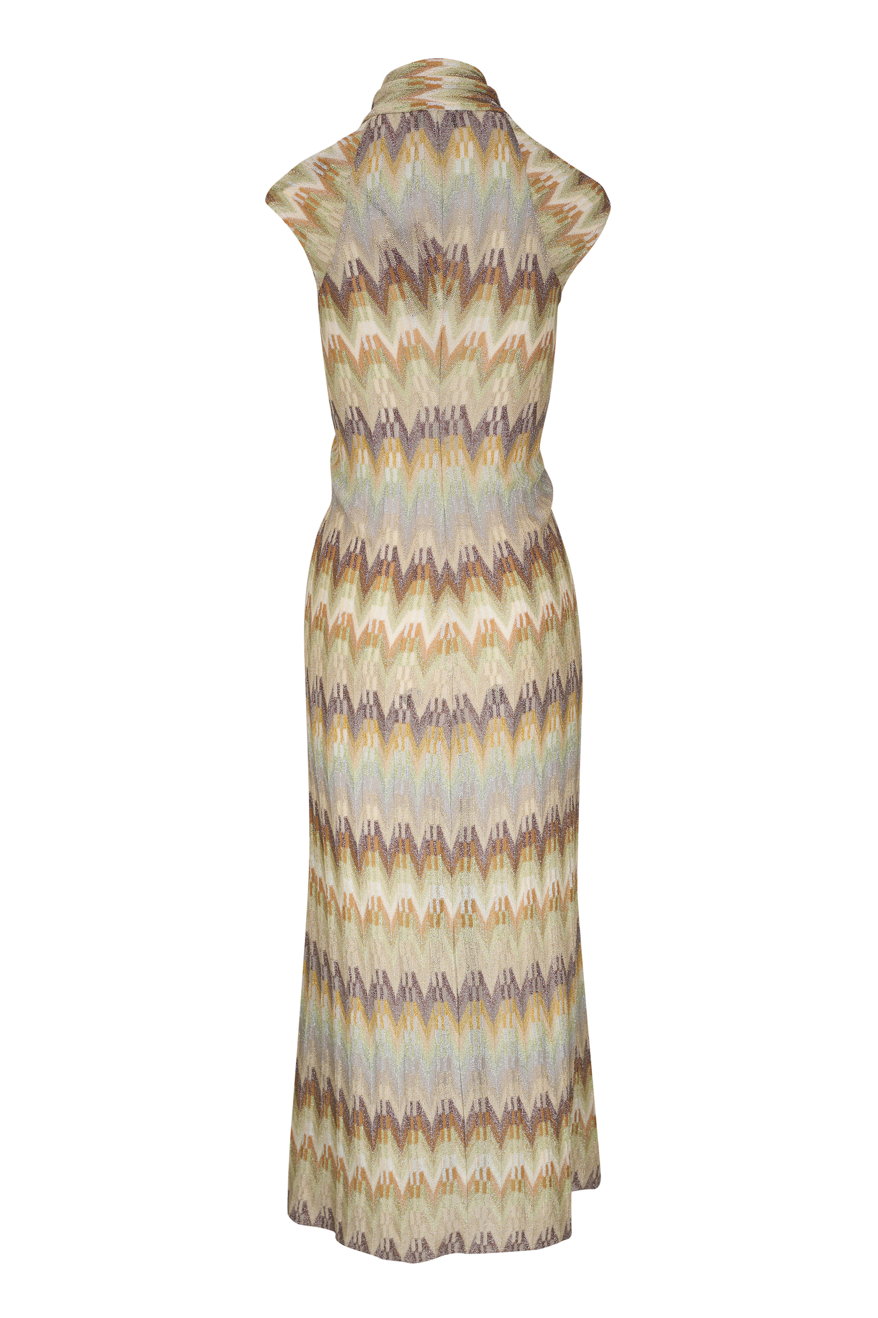 Missoni - Metallic Multicolor Zigzag Maxi Dress | Mitchell