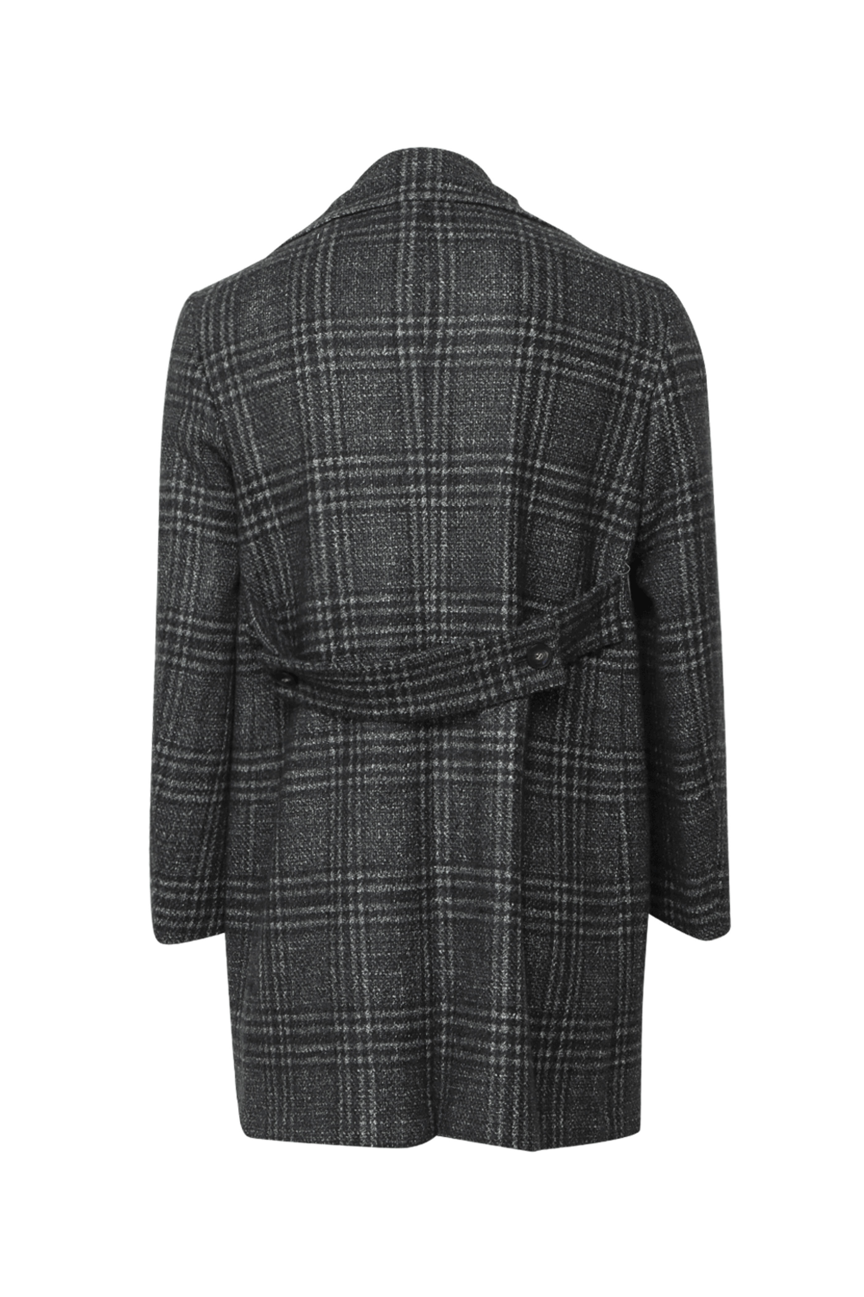 KNT - Dark Charcoal Glen Plaid Overcoat