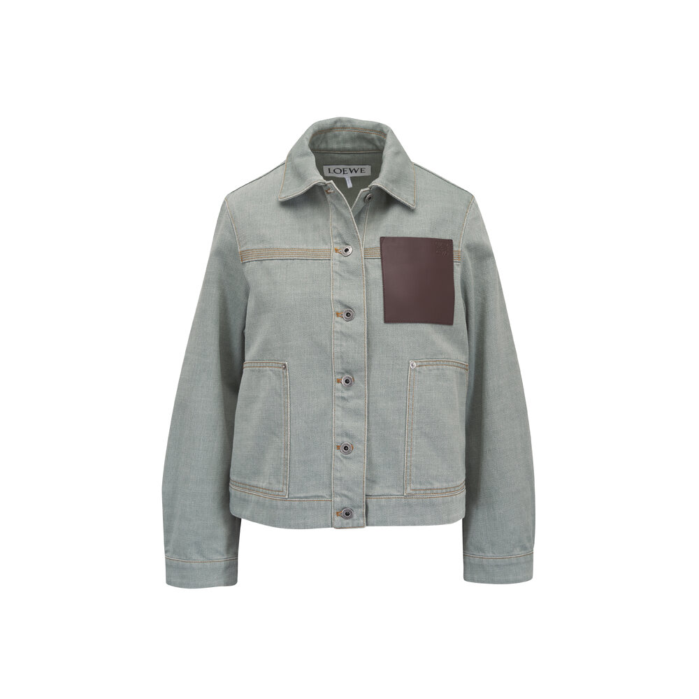 Loewe - Workwear Khaki Green Denim Jacket | Mitchell Stores