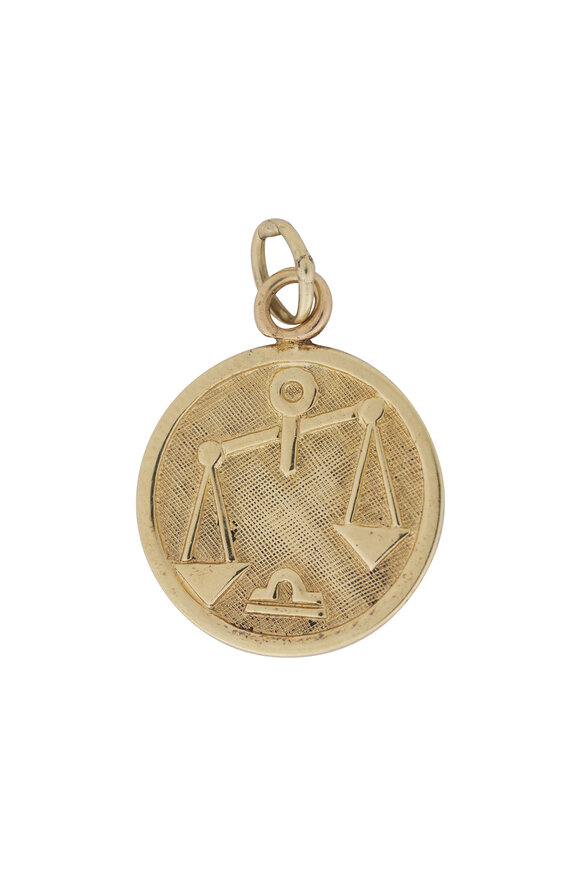 Vintage Collection 14k Yellow Gold Libra Zodiac Pendant
