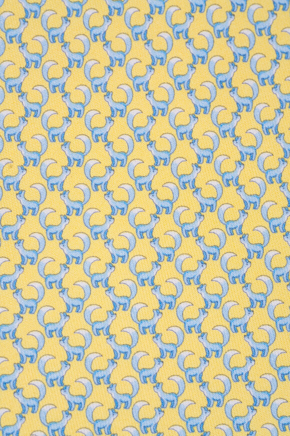 Ferragamo - Yellow Animals Print Silk Necktie