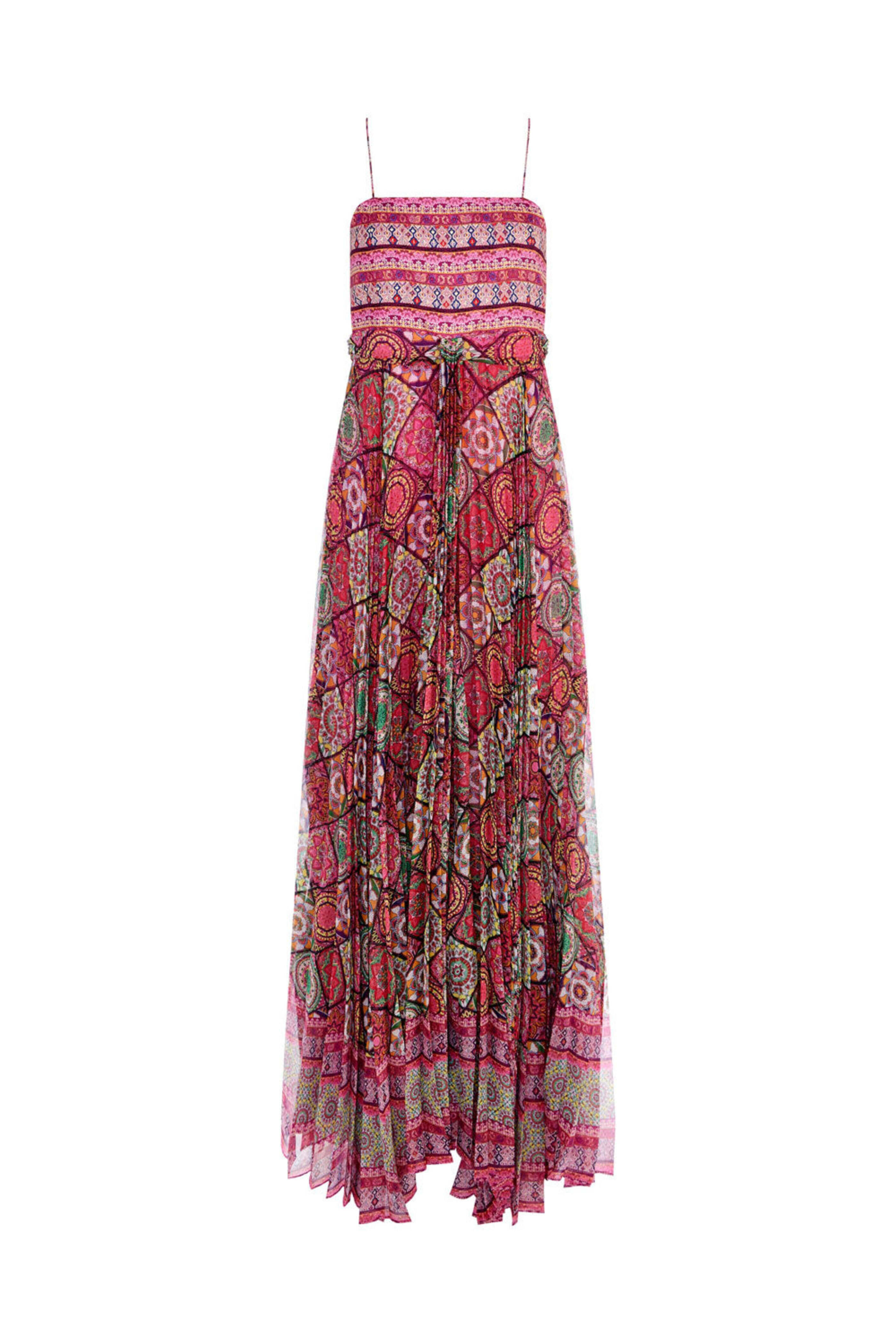floral lace up maxi dress Floral Smocked Lace-Up Back Maxi Dress Small