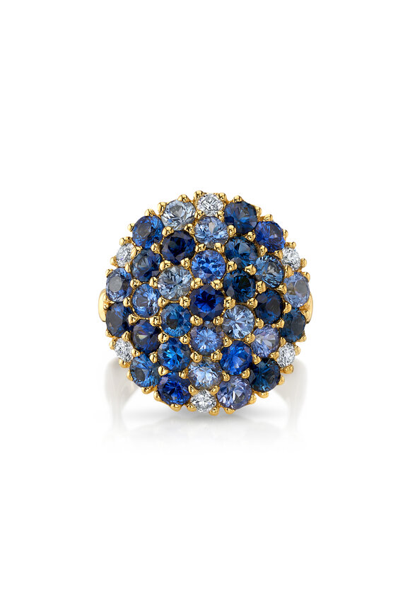 Aaron Henry Blue Sapphire Diamond Ring - view 2