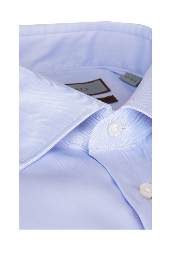 Canali Light Blue Cotton Sport Shirt - view 2