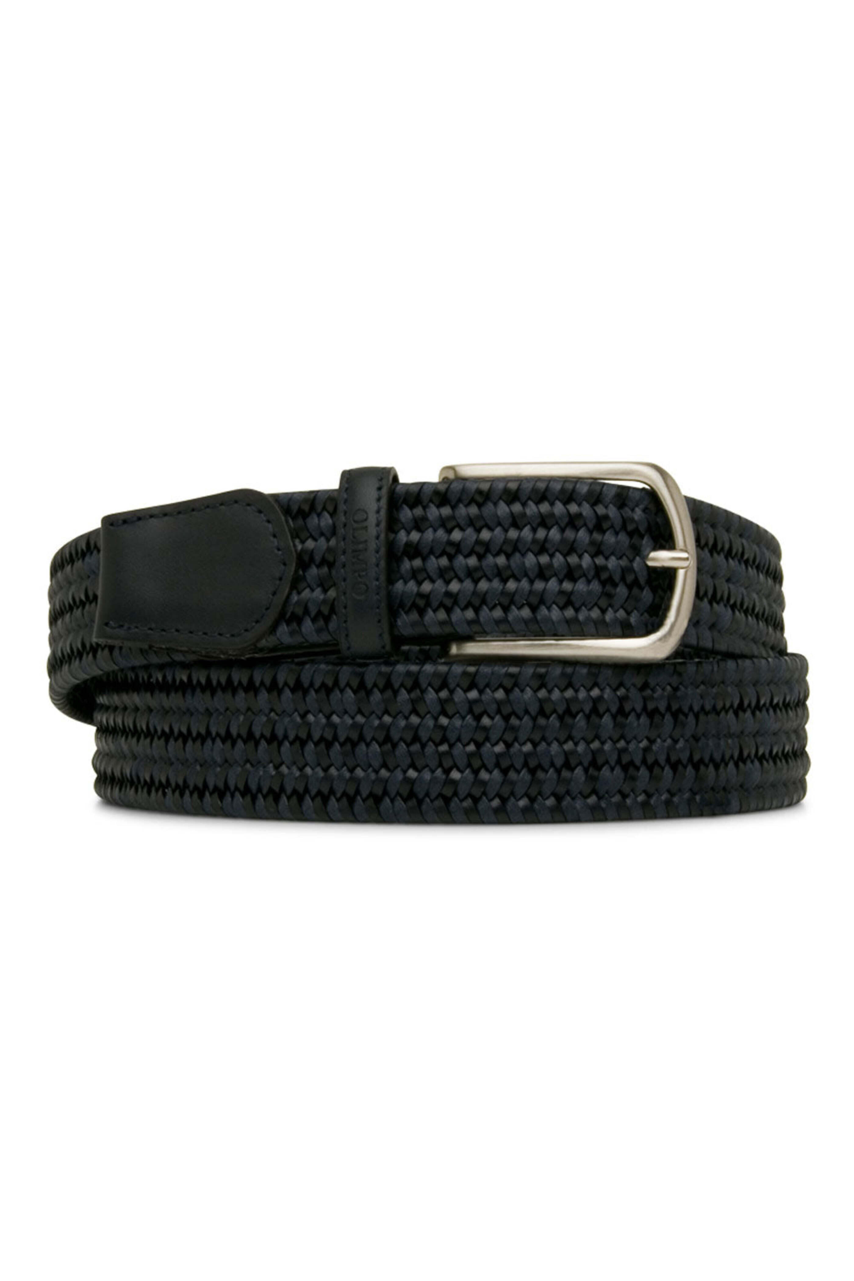 Miguel Bellido - Braided Leather Belt in Dark Navy - view 1