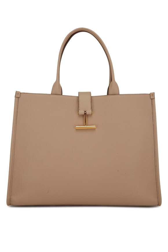 Tom Ford - Tara Taupe Grain Leather Large Tote