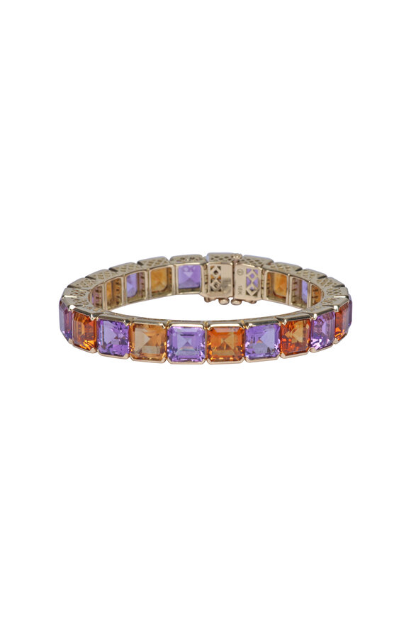 Ray Griffiths Citrine & Amethyst Gemstone Tennis Bracelet