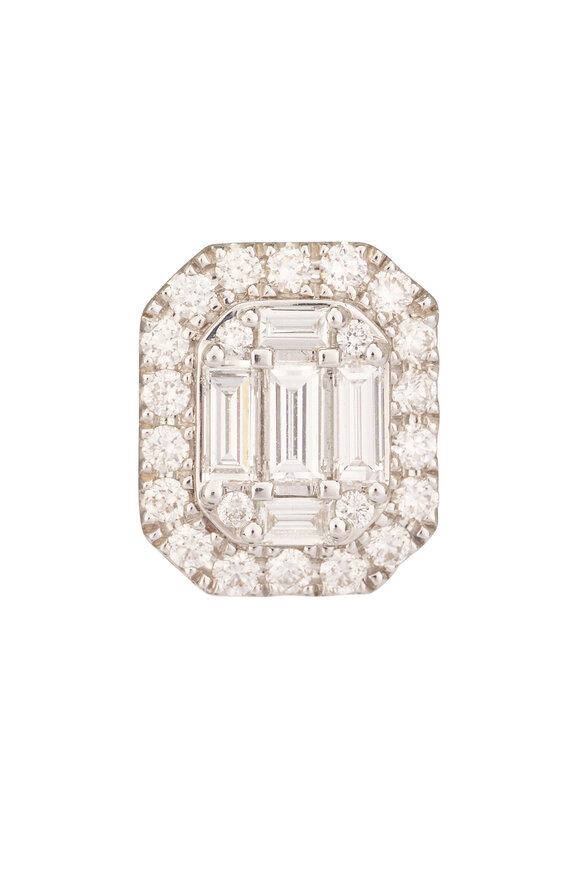 Kwiat 18k White Gold Diamond Sunburst Earring - view 2