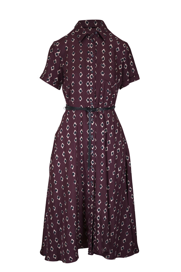 Altuzarra Kiera Deep Cherry Diamond Silk Dress - view 1