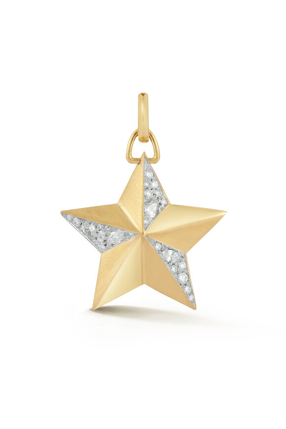 Jade Trau 18k Yellow Gold Diamond Star Charm