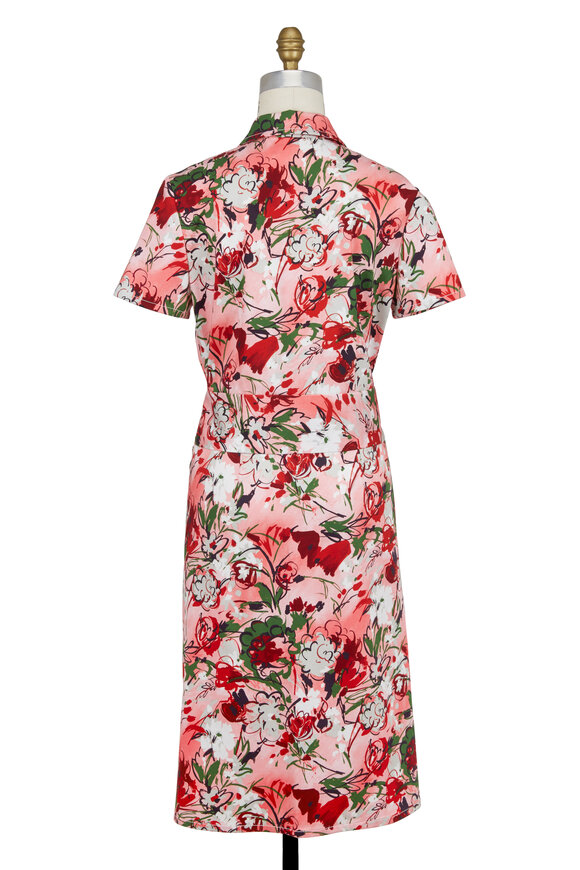 Carolina Herrera - Pink Archive Bouquet Print Shirt Dress